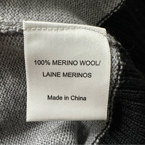 Tory Burch Merino Wool Knit Tunic Sweater Dress SZ XSmall Black Grey Stripes EUC - Picture 6 of 9